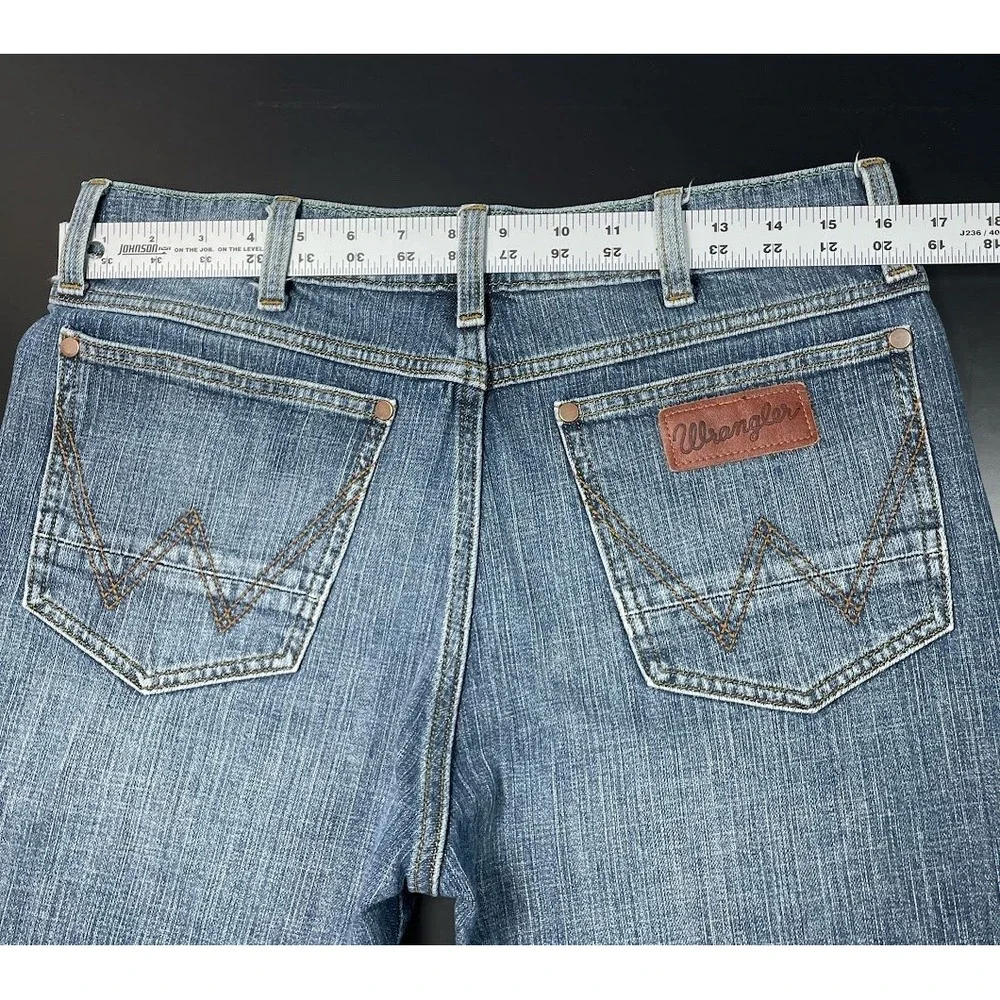 Wrangler Retro Slim Straight Jeans Mens 33x30 Y2K Western Stretch Denim Cowboy - Picture 4 of 8